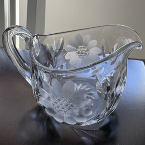 Charming Floral Clear Cut Vintage Glass
